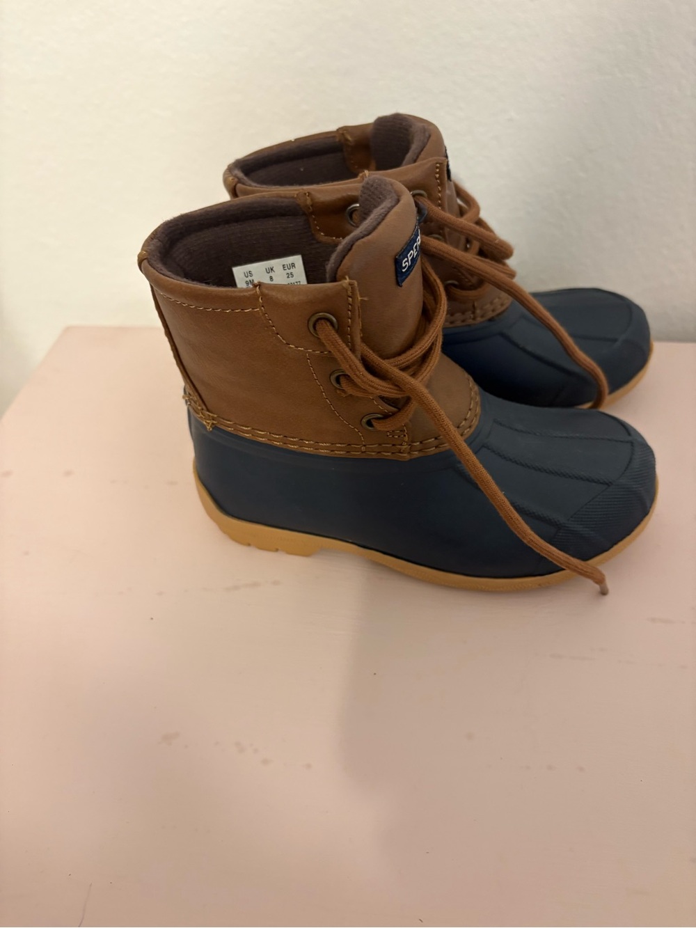 Sperry Kids Navy and Brown Waterproof Duck Boots